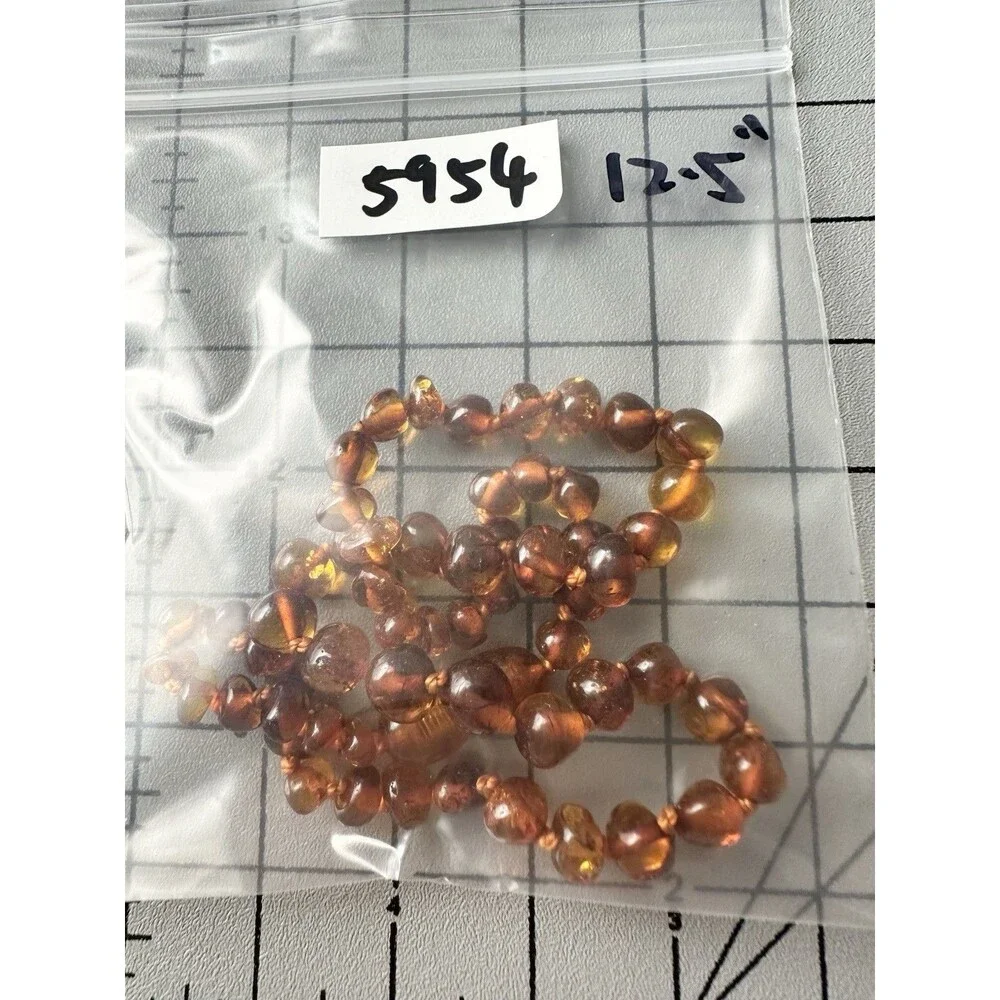 Natural Baltic Amber Bead Kids Necklace 12.5”